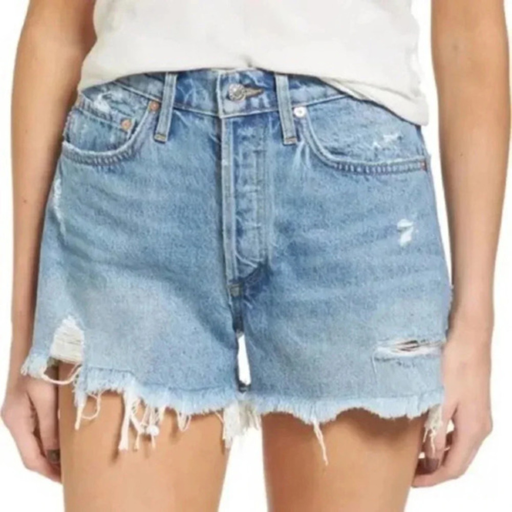 AGOLDE Parker Distressed Denim Shorts size 27 B812